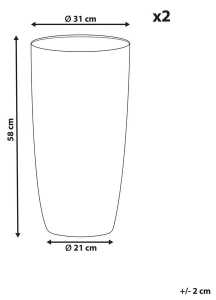 Kétdarabos virágcserép szett ABDERA 31 cm Világosbézs
