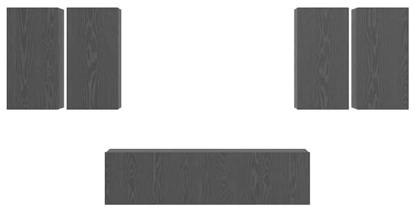TV szekrény garnitúra 6 pcs Musta tammi 60 x 30 x 30 cm Faanyag