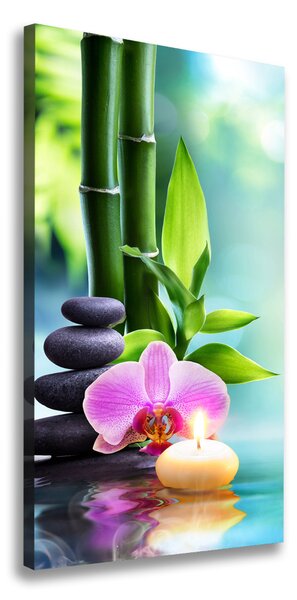 Egyedi vászonkép Orchidea és bambusz