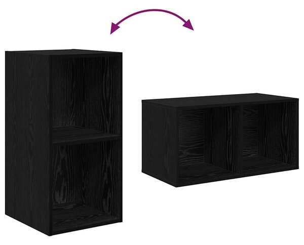 Fali TV Szekrény 4 pcs Fekete tölgy 37 x 37 x 72 cm Faanyag