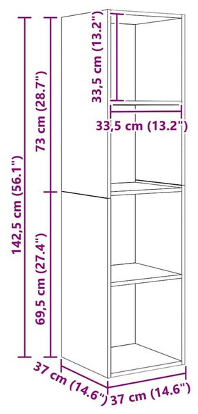 TV szekrény 2 pcs Barna 37 x 37 x 142.5 cm Faanyag