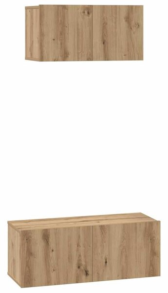 TV szekrény garnitúra 2 pcs kézműves tölgy 80 x 30 x 30 cm