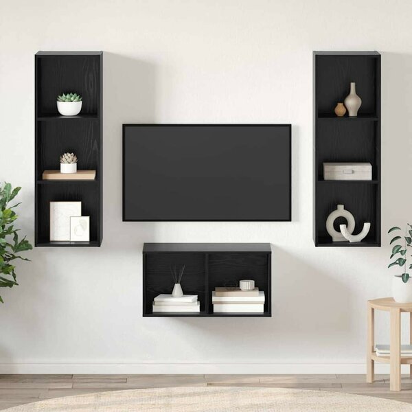 TV szekrény garnitúra Musta tammi 37 x 37 x 107 cm Faanyag