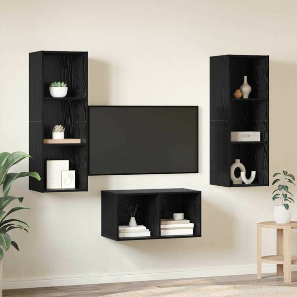 TV szekrény garnitúra Musta tammi 37 x 37 x 107 cm Faanyag
