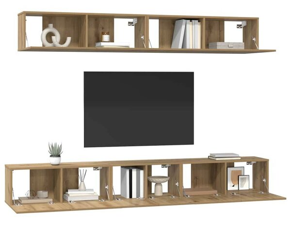 TV Szekrény Szett 5 pcs kézműves tölgy 80 x 30 x 30 cm Közepes