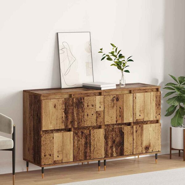 Oldalszekrények 2 pcs Régi fa 120 x 35 x 70 cm Faanyag