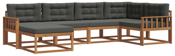 VidaXL Kültéri kanapé szett párnával 6 pcs Természetes és antracit