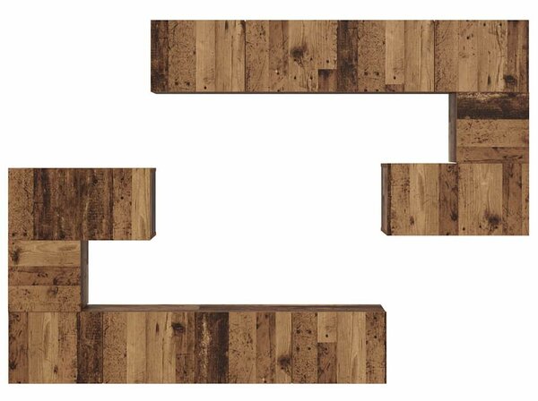 TV szekrény garnitúra 8 pcs Régi fa 80 x 30 x 30 cm Faanyag
