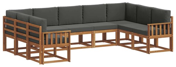 VidaXL Kültéri kanapé szett párnával 9 pcs Természetes és antracit