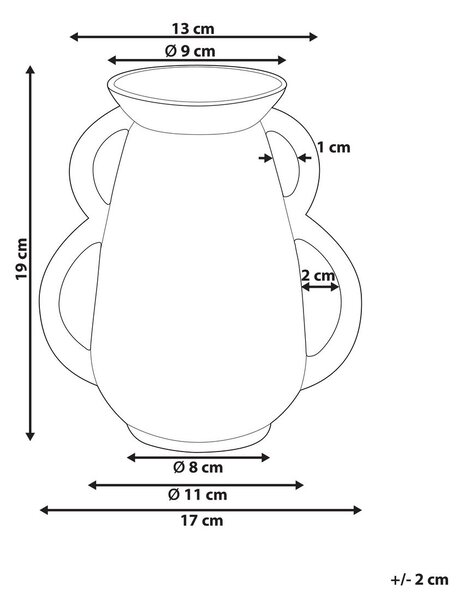 Virágtartó váza KOROPI Kerámia 19 cm Fehér