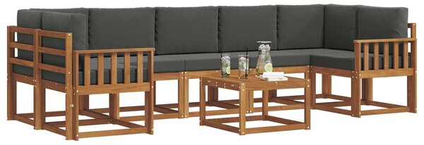 VidaXL Kültéri kanapé szett párnával 8 pcs Természetes és antracit