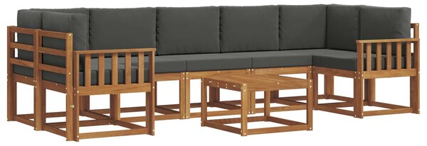 VidaXL Kültéri kanapé szett párnával 8 pcs Természetes és antracit