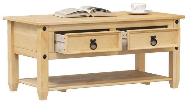 VidaXL Corona Dohányzóasztal - Tömör Fenyőfa - 100x48x45 cm