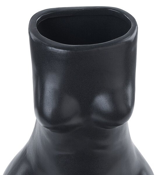 Virágtartó váza PYRGOS Kerámia 22 cm Fekete