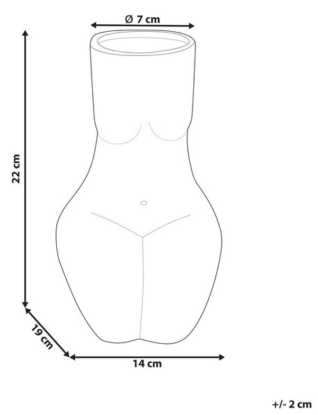 Virágtartó váza PYRGOS Kerámia 22 cm Fekete