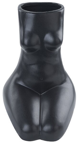 Virágtartó váza PYRGOS Kerámia 22 cm Fekete