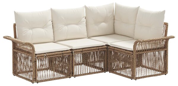 VidaXL Kerti Kanapé Szett 4 pcs Bézs polirattan