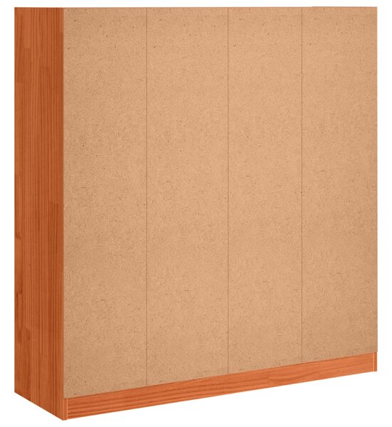 VidaXL Könyvespolc Faggyú barna 104 x 33 x 110 cm Tömör fenyőfa