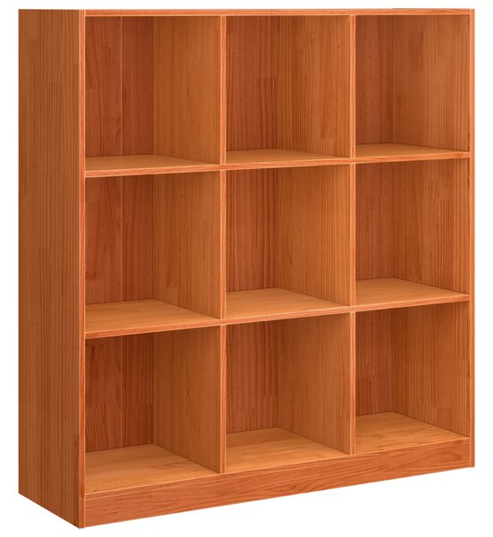 VidaXL Könyvespolc Faggyú barna 104 x 33 x 110 cm Tömör fenyőfa