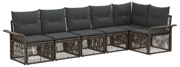VidaXL Kerti Kanapé Szett 6 pcs Szürke polirattan