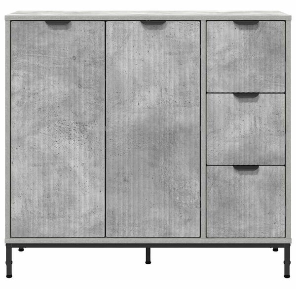 Széf fiókkal Beton szürke 89.5 x 33 x 82 cm Faanyag