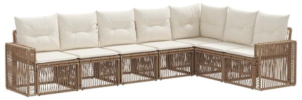 VidaXL Kerti Kanapé Szett 7 pcs Beige és Krémszínű polirattan