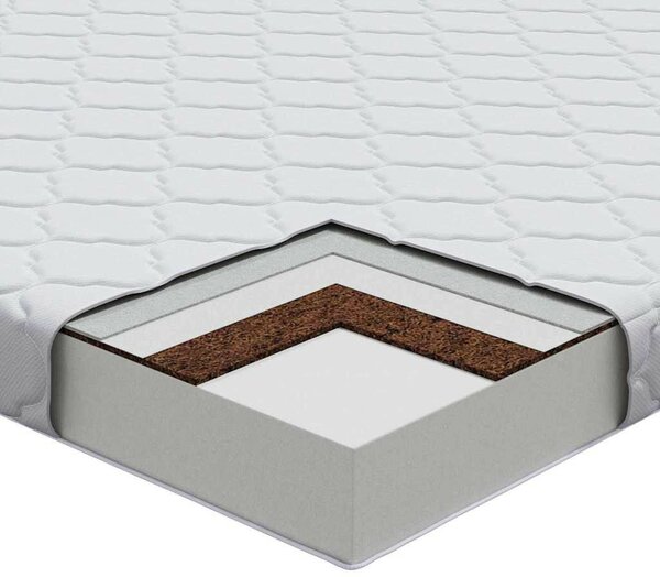 Matrac Kókuszréteggel Fehér 200 x 80 cm PU hab