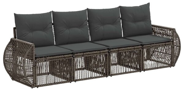 VidaXL Kerti Kanapé Szett 4 pcs Szürke és sötétszürke polirattan