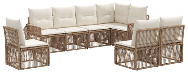 VidaXL Kerti Kanapé Szett 8 pcs Beige és Krémszínű polirattan