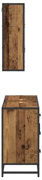 Fürdőszoba bútor szett 2 pcs Régi fa 80 x 33 x 60 cm Faanyag