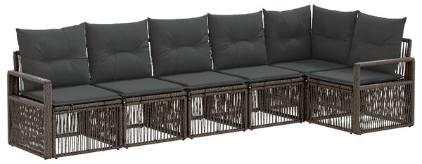 VidaXL Kerti Kanapé Szett 6 pcs Szürke polirattan