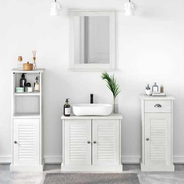 Fürdőszoba bútor szett 3 pcs antik fehér 37 x 34 x 110 cm