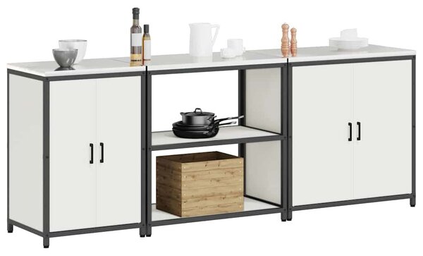 Konyhai Tároló Készlet polcokkal 3 pcs Fehér 240 x 50 x 92 cm