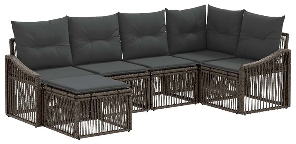VidaXL Kerti Kanapé Szett 6 pcs Szürke polirattan