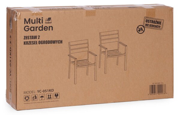 MultiGarden YC-051KD-1 Kerti Szék, 2 db-os szett, fekete