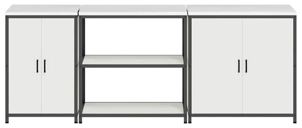 Konyhai Tároló Készlet polcokkal 3 pcs Fehér 240 x 50 x 92 cm