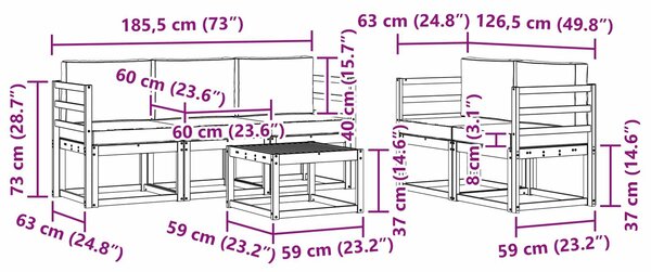 VidaXL Kültéri kanapé szett 6 pcs