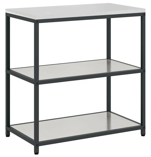 Konyhai Tároló Készlet polcokkal 3 pcs Ezüst 240 x 50 x 92 cm