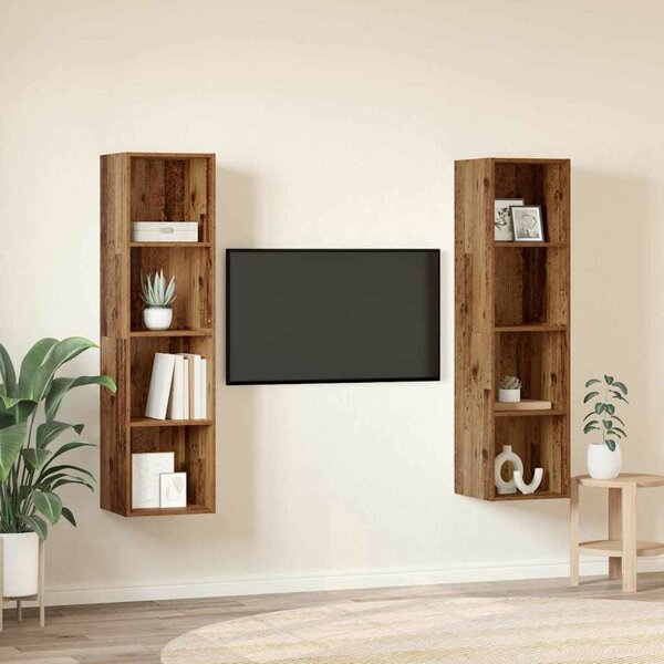TV szekrény 2 pcs Barna 37 x 37 x 142.5 cm Faanyag