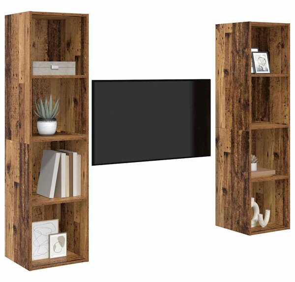 TV szekrény 2 pcs Barna 37 x 37 x 142.5 cm Faanyag