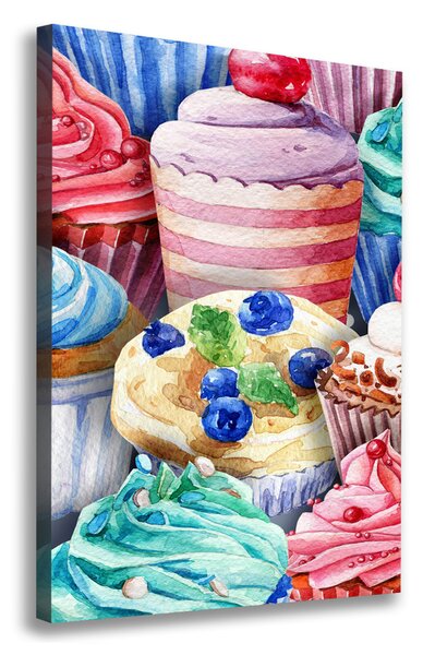 Feszített vászonkép Színes muffin