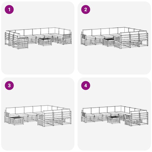 VidaXL Kültéri kanapé szett 8 pcs Fehér és világosszürke