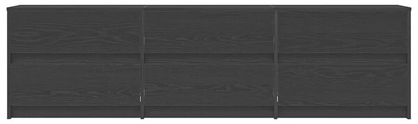 TV szekrény fiókkal Fekete 182 x 34 x 50 cm Faanyag