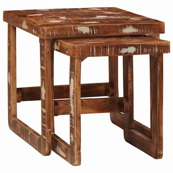 Egymásba helyezhető asztalok 2 db Barna 46 x 46 x 45 cm