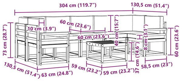 VidaXL Kültéri kanapé szett 6 pcs