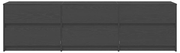 TV szekrény fiókkal Fekete 182 x 34 x 50 cm Faanyag