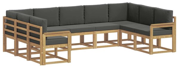 VidaXL Kültéri kanapé szett párnával 9 pcs Fehér és Antracitszürke