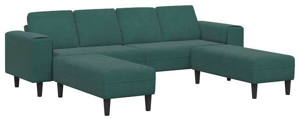 Kanapé Szett 3 pcs Sötétzöld Bársony