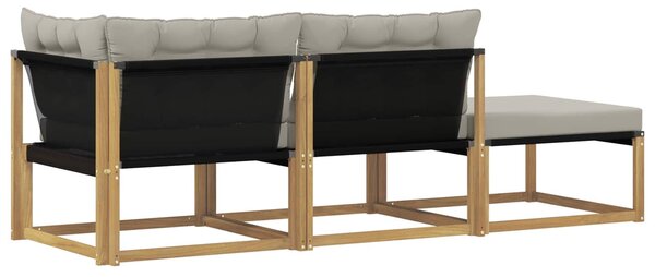 VidaXL Kültéri kanapé szett Fehér és Világosszürke 241,5 x 83 x 73 cm