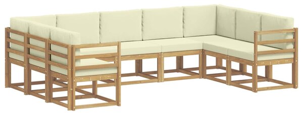 VidaXL Kültéri kanapé szett párnával 9 pcs Fehér és Krém színű